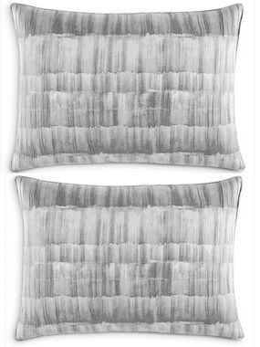 Hudson Park Brushed Texted Striped Standard Pillow Shams Set Off 2